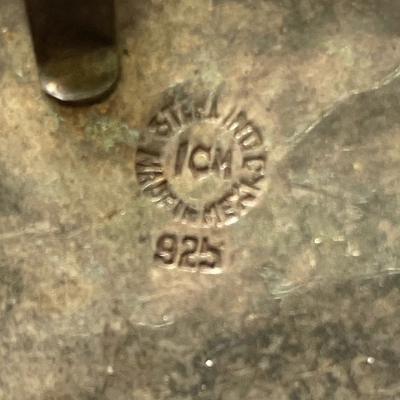 925 Silver, Onyx and Abalone Brooch/Pendant. - Picture 7 of 9